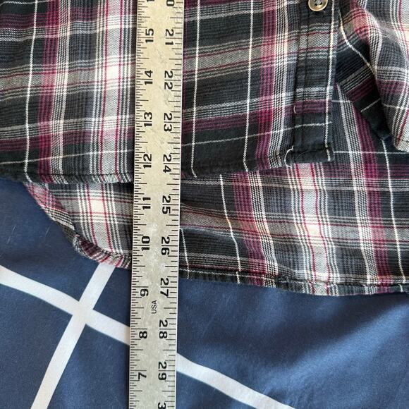 True Craft Plaid Flannel Button-Up Shirt Women’s Medium 100% Cotton - Picture 4 of 7